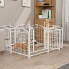Akoasm 24 inch 8 Panels Heavy Duty Dog Fence Puppy Pen for Large Medium Small Dogs-White - 4 of 4