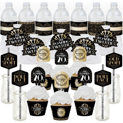 Big Dot of Happiness Roaring 20’s - 1920s Art Deco Jazz Party Favors and Cupcake Kit - Fabulous Favor Party Pack - 100 Pieces