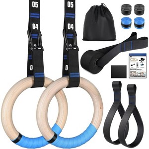 Gymnastic Rings with Quick Numbered Straps, Olympic Rings for Pull-Ups and Home Calisthenics Workouts - 1 of 4