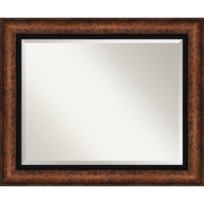 35" x 29" Beveled Vogue Bronze Wall Mirror - Amanti Art: Modern Style, No Assembly Required