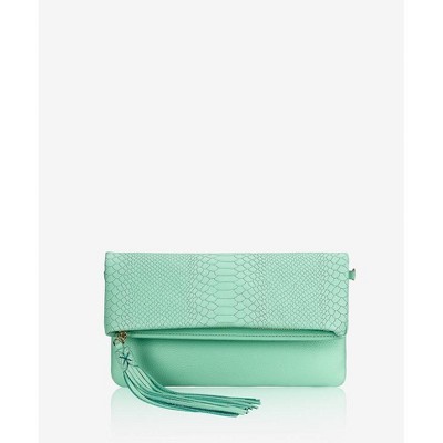 GiGi New York Blue Stella Foldover Clutch Bag