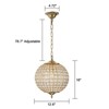 LLHZSY 1-Light 12 3/5" Brass Crystal Globe Chandelier Vintage French Pendant Lighting Fixture - 4 of 4