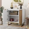VYNXARIA White and Gold Storage Cabinet with 2 Doors, Modern Buffet Sideboard Cabinet, Kitchen Buffet Cabinet with Storage Sideboard Buffet - 3 of 4