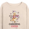 Women's - Winnie the Pooh - Full of Christmas Cheer Lightweight French Terry Wide Neck Long Sleeve Shirt - 2 of 4