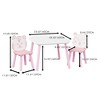 SEVOBAL Kids Table Sets, 3-Piece Wooden Activity Table with Animal Backrest for Toddler Drawing Learning and Playroom, Pink, 27.56"*26.38"*3.74" - 2 of 4