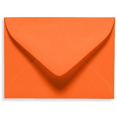 LUX 2 11/16" x 3 11/16" 70lbs. #17 Mini Envelopes W/Glue Mandarin Orange EXLEVC-11-50