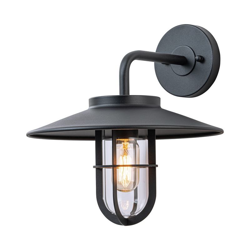C Cattleya Matte Black Outdoor Barn Light with Clear Glass Shade(E26), 1 of 9