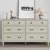Heynemo Large 6 Drawer Dresser for Bedroom, 58" Wide Modern Chest of Drawers, Dresser TV Stand with Metal Handle, Wood Drawer Organizer, Grey Light - 2 of 4