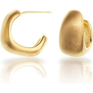 Sonateomber Gold Crystal Huggie Hoops | Sparkling CZ & Rhinestone Thick Earrings for Women - 1 of 4