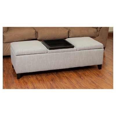 Harold Fabric Storage Ottoman Chamois - Christopher Knight Home