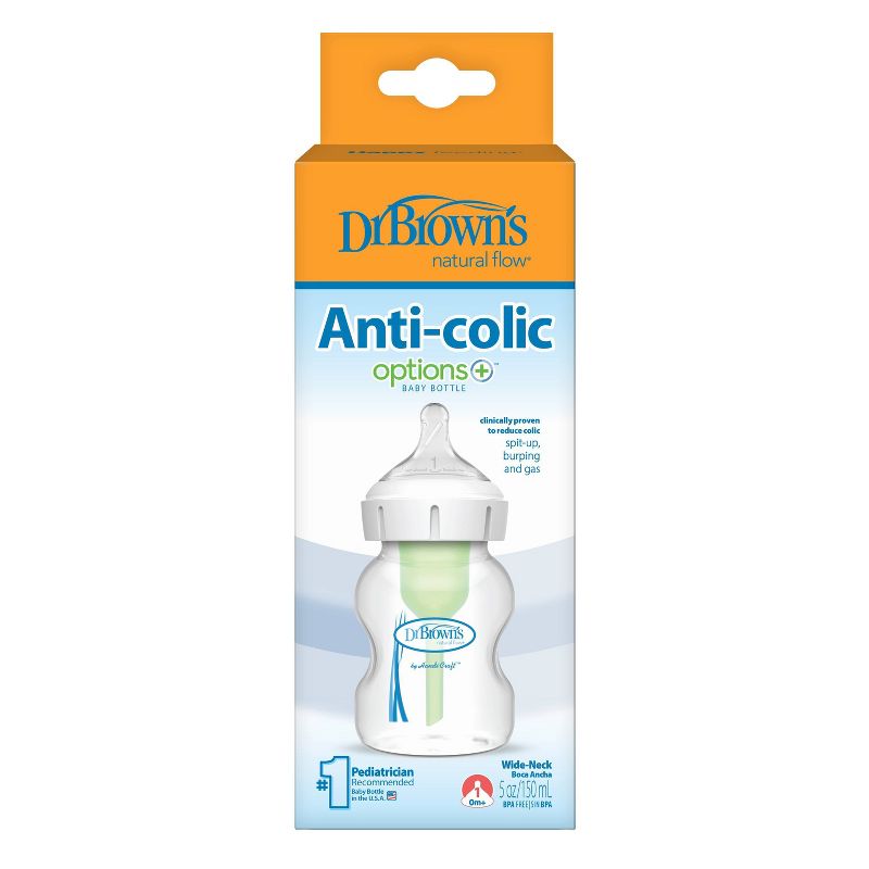 Dr. Brown&#39;s 5oz Anti-Colic Options+ Wide-Neck Baby Bottle with Level 1 Slow Flow Nipple - 0m+, 3 of 22