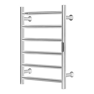 VEVOR 6 Bars Towel Warmer Rack, Wall Mounted Heated Towel Rack for Bathroom, IPX5 Waterpoof Towel Heater Rack with Timer & Display Screen, Silver - 1 of 4