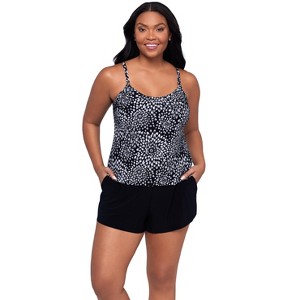 Trimshaper Women's Farrah Swim Romper with Pockets - 1 of 3