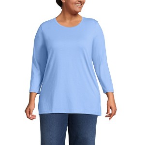 Lands' End Women's 3/4 Sleeve Cotton Supima Tunic - 1 of 3