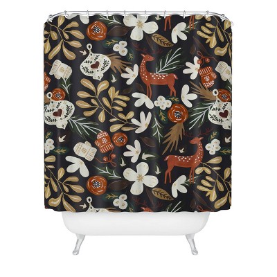 Marta Barragan Camarasa Christmas Holiday Night III Shower Curtain Brown - Deny Designs