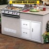 Outdoor Kitchen Drawers Combo with Paper Towel Rack, BBQ Access Door Drawers Stainless Steel Cabinet - 3 of 4