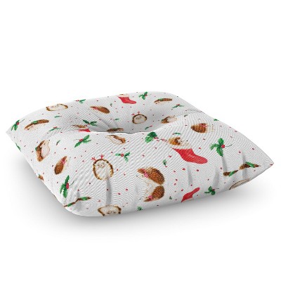 Ninola Design Hedgehog Yuletide Square Floor Pillow - Deny Designs