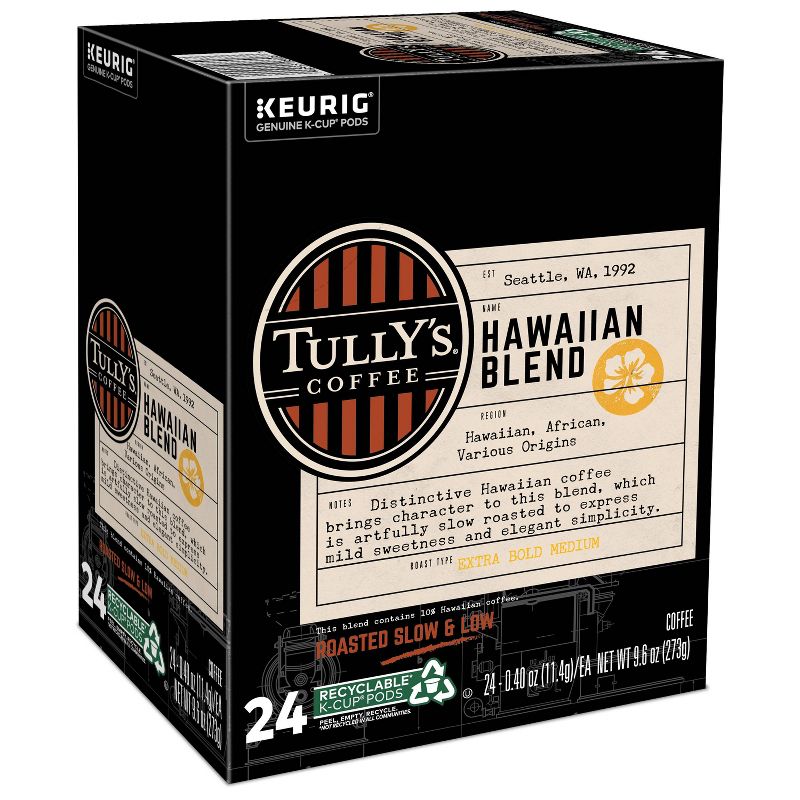 Tully&#39;s Coffee Hawaiian Blend Coffee Pods - Medium Roast - 24ct, 3 of 14