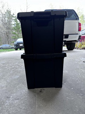 ESD Tote Box Containers: Inside:14.9x9.4x6.0, Black, 8/Case
