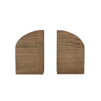 Set of 2 Bookends Brown MDF & Wood by Foreside Home & Garden