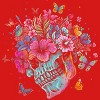 Girl's Design By Humans Floral Butterfly Skull Funny Halloween Costume Hippie Flower By JeilJersey T-Shirt - 2 of 4