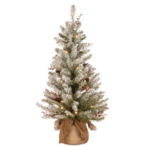 National Tree Company 3 ft. Dunhill(R) Fir Tree with Battery Operated Warm White LED Lights - 1 of 4
