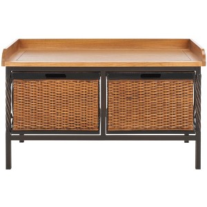 Noah Wooden Storage Bench - AMH6528 - Safavieh Couture - 1 of 4