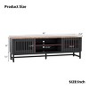 63‘’ Mid Century Modern TV Stand with Slatted Grille Doors,Media Console with Storage Shelves for Living Room Bedroom-Baofuwish - 4 of 4