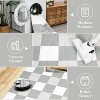 Acekool 5x7 Washable Area Rug, Modern Checkered Plaid, Non-Slip, Stain Resistant Ultra-Thin Low Pile Carpet for Living Room, Bedroom, Grey - 3 of 4