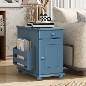 NicBex Vintage Multifunctional Storage End Table with Flip Top & Bookshelf,Small Side Table for Bedroom,Living Room - 1 of 4