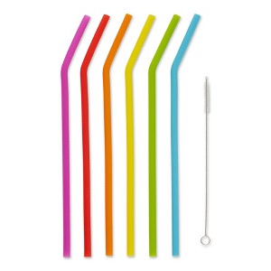RSVP International 10in Silicone Straw 6 Piece - 1 of 4