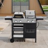 4 Burners Propane Gas BBQ Grill, 49,200 BTU Output Propane Gas Grill and Griddle Combo with Cover, Outdoor Cooking Propane Grill for Garden Backyard - 2 of 4
