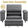Vipbear 3-in-1 Convertible Sofa Bed, Pull Out Sleeper Sofa with USB Charging Station & Adjustable Backrest - 4 of 4