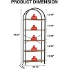 Jojoka Arched Bookshelf 5 Tier Tall Bookcase Modern Standing Bookshelves Metal Storage Rack Shelf - 3 of 4