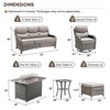 7-Piece Patio Furniture Set with Fire Pit,Wicker Patio Sofa Set Outdoor Swivel Rocking Chairs with Ottomans - 3 of 4