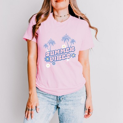 Simply Sage Market Summer Vibes Palm Trees Floral Short Sleeve Tee
