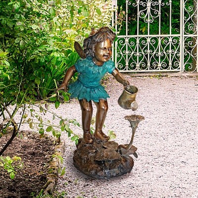 Design Toscano Francine, The Fairy Gardener Cast Bronze Garden Statue ...