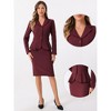 INSPIRE CHIC Women's Business Long Sleeve Notched Lapel Peplum Blazer Pencil Skirt Suit Set 2 Pcs - 2 of 4