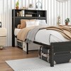 Twin Size Metal Platform Bed with Storage Headboard and Charging Station - 2 of 4
