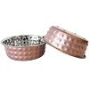 Country Living Set of 2 Hammered Stainless Steel Dog Bowls – Available in 2 Sizes & 4 Color Options - 3 of 4