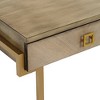 Coast to Coast Accents Wheaton Modern Ash Wood Rectangular Writing Desk 49 1/2" x 23" with 2-Drawer Brown Gold Metal Legs for Living Room Bedroom Home - image 4 of 4