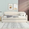 NicBex Twin Size Upholstered Daybed Modern Wooden Bed Frame with Adjustable Trundle and Ports for Bedroom, Living Room, No Box Spring Required - 3 of 4