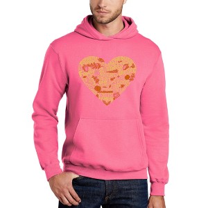LA Pop Art Thanksgiving Heart - Men's Word Art Hooded Sweatshirt - 1 of 4