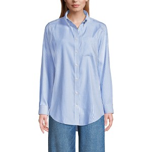 Lands' End Women's No Iron Pinpoint Mens Fit Shirt - 1 of 3