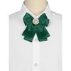 Elerevyo Women's Ribbon Brooch Necktie Pin Bow Tie with Pearl - 4 of 4