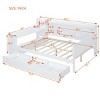 Full Size Platform Daybed, Bed with Desk and USB Ports, Storage Bed with 3 Storage Drawers and Side Shelves, Pine Wood Frame Bed-Baofuwish - 4 of 4