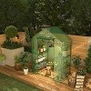 Portable Greenhouse with Thickened PE Cover & Roll-up Zipper Door - Walk-in Tunnels for Seedlings, Flowers, 4/12-Tier Shelves (Green, House/Dome) - 3 of 4