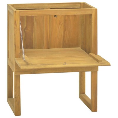 vidaXL Bathroom Cabinet Natural Teak Solid Teak Wood Medium - 23.6" x 15.7" x 29.5"