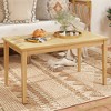 Tangkula 35.5"x20" Outdoor Teak Wood Coffee Table w/ Slatted Tabletop Patio Furniture - 3 of 4