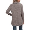 Women's Fall Winter High Neck Ribbed Knit Top - Loose Fit T-Shirt with Side Slits - 4 of 4